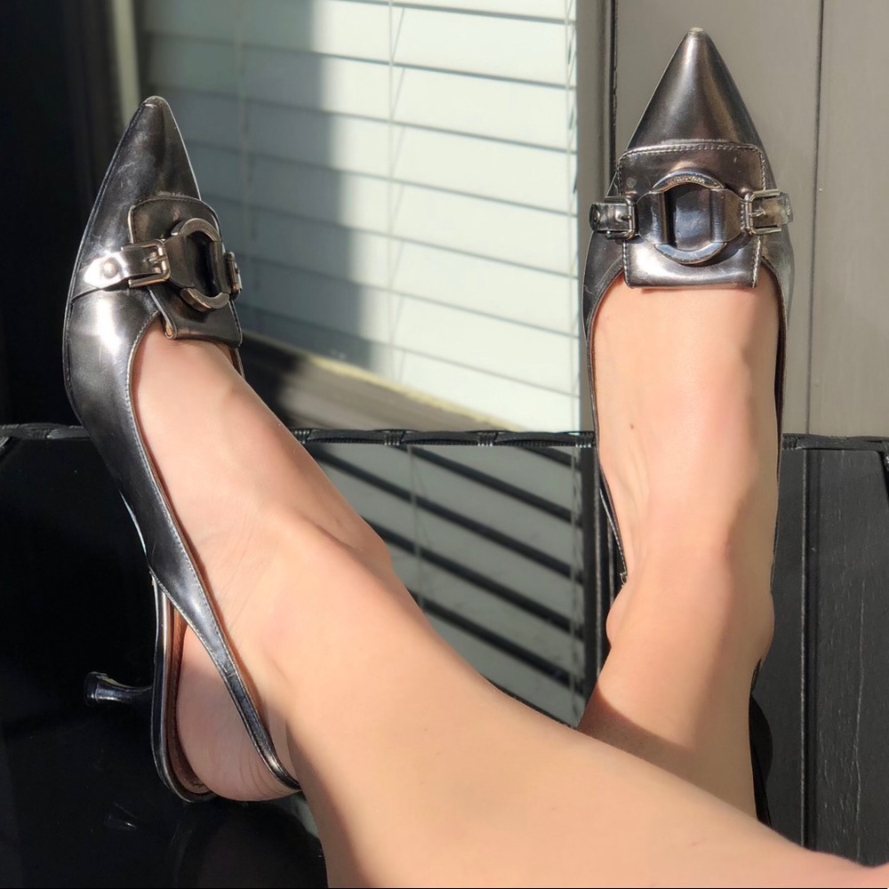 Dolce & Gabbana Metallic Kitten Heels 37.5 (7.5)